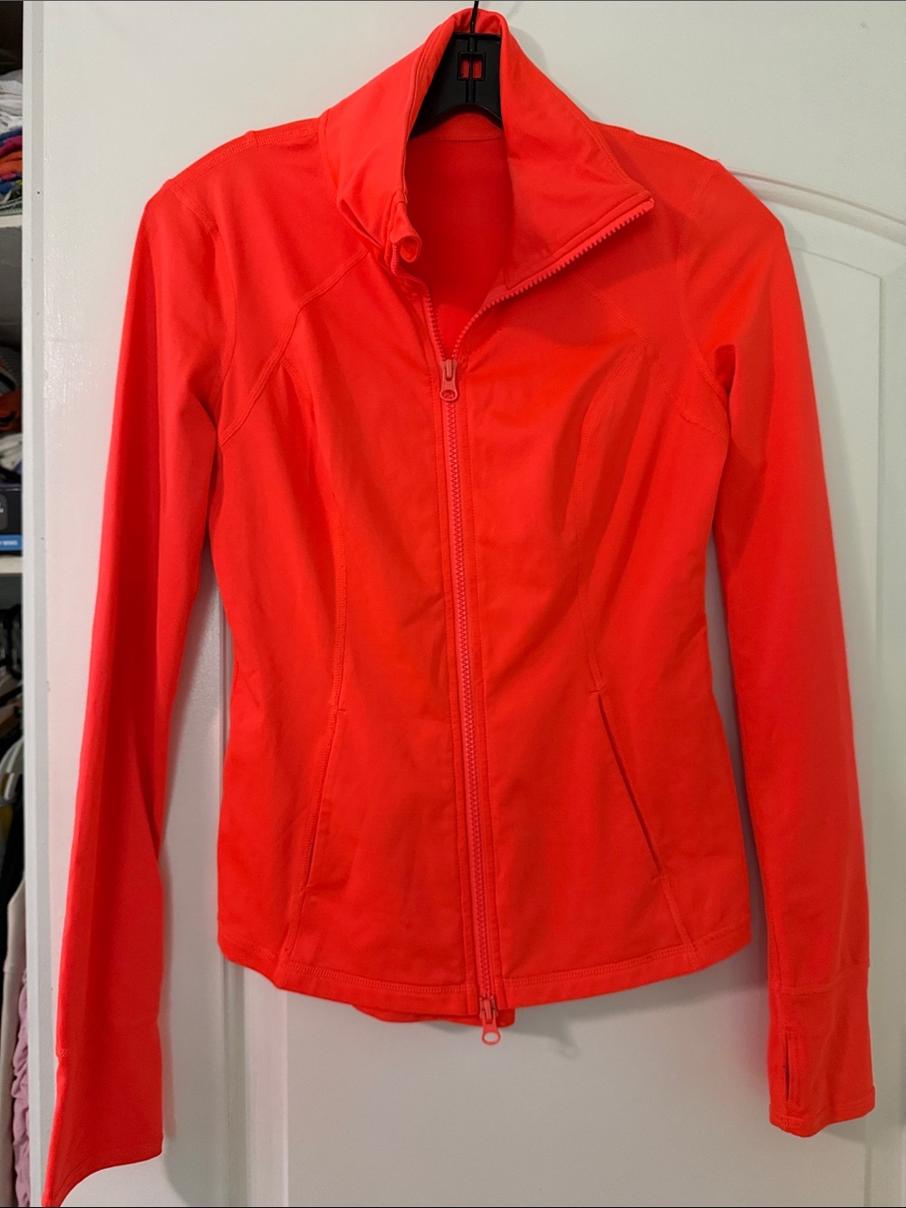 Zella Women's Zip-Up Bomber Jacket in Neon Coral